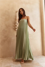 Column Strapless Sleeveless Cut Out Back Floor-Length Cocktail Dress