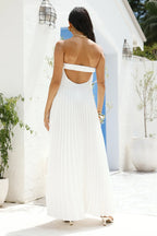 Column Strapless Sleeveless Cut Out Back Floor-Length Cocktail Dress