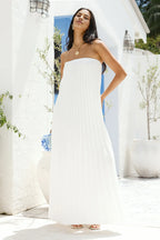 Column Strapless Sleeveless Cut Out Back Floor-Length Cocktail Dress