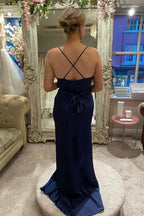 Cowl Neck Sleeveless A-Line Ruched Floor-Length Bridesmaid Dress