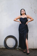 Prom Dress With Spaghetti Straps And Side Scrunch Ankle Length For Glamorous Night Shoppers