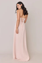 Fitted A-line Sweetheart Neck Sleeveless Up Ankle-Length Bridesmaid Dress