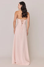 Fitted A-line Sweetheart Neck Sleeveless Up Ankle-Length Bridesmaid Dress
