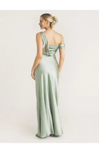 Fitted Asymmetric Neck Sleeveless Floor-Length Prom Dress