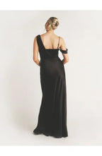 Fitted Asymmetric Neck Sleeveless Floor-Length Prom Dress