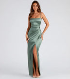 Fitted Bodice Square Neck Sleeveless Backless Floor-Length Prom Dress