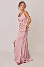 Fitted Cowl Neck Sleeveless Floor-Length Prom Dress