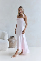 Fitted Halter Neck Sleeveless Zipper Up Floor-Length Cocktail Dress