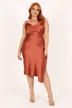Spaghetti Straps Sleeveless Backless Tea-Length Plus Size Prom Dress