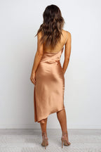 Fitted Spaghetti Straps Sleeveless Backless Tea-Length Prom Dress