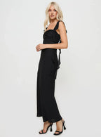 Fitted Square Neck Sleeveless Backless Floor-Length Prom Dress