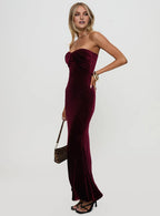Fitted Strapless Sleeveless Backless Floor-Length Prom Dress