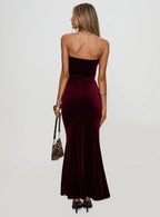 Fitted Strapless Sleeveless Backless Floor-Length Prom Dress