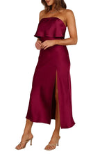 Fitted Strapless Sleeveless Tea-Length Prom Dress