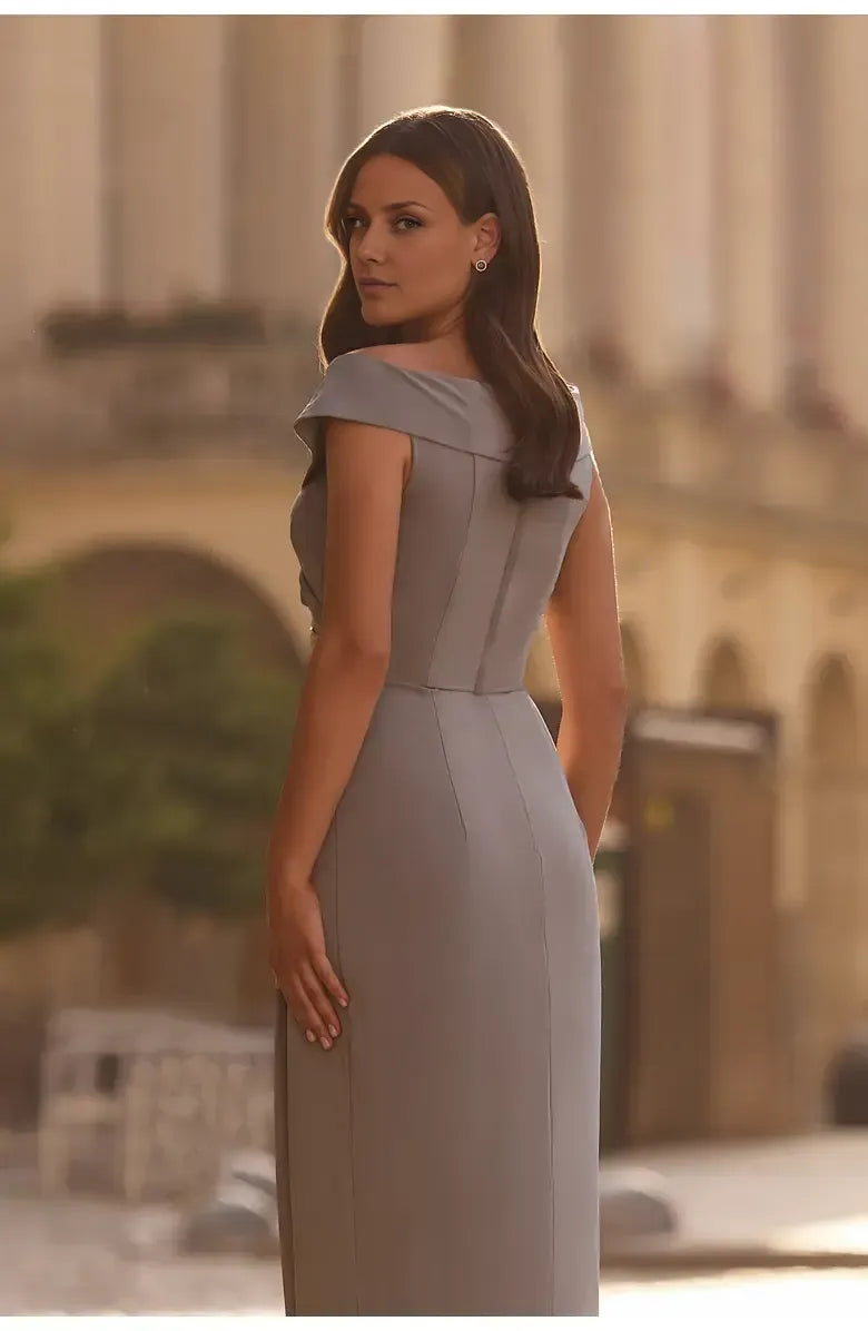 Fitted V Neck Cap Sleeves Zipper Up Floor-Length Prom Dress