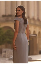 Fitted V Neck Cap Sleeves Zipper Up Floor-Length Prom Dress