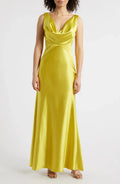 Fitted V Neck Sleeveless Floor-Length Prom Dress