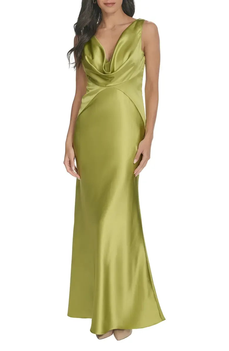 Fitted V Neck Sleeveless Floor-Length Prom Dress