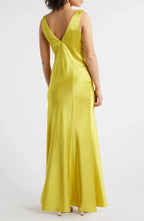 Fitted V Neck Sleeveless Floor-Length Prom Dress