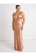 Fitted V Neck Sleeveless Floor-Length Plus Size Prom Dress