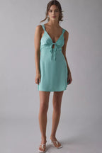 Fitted V Neck Sleeveless Short-Mini Homecoming Dress