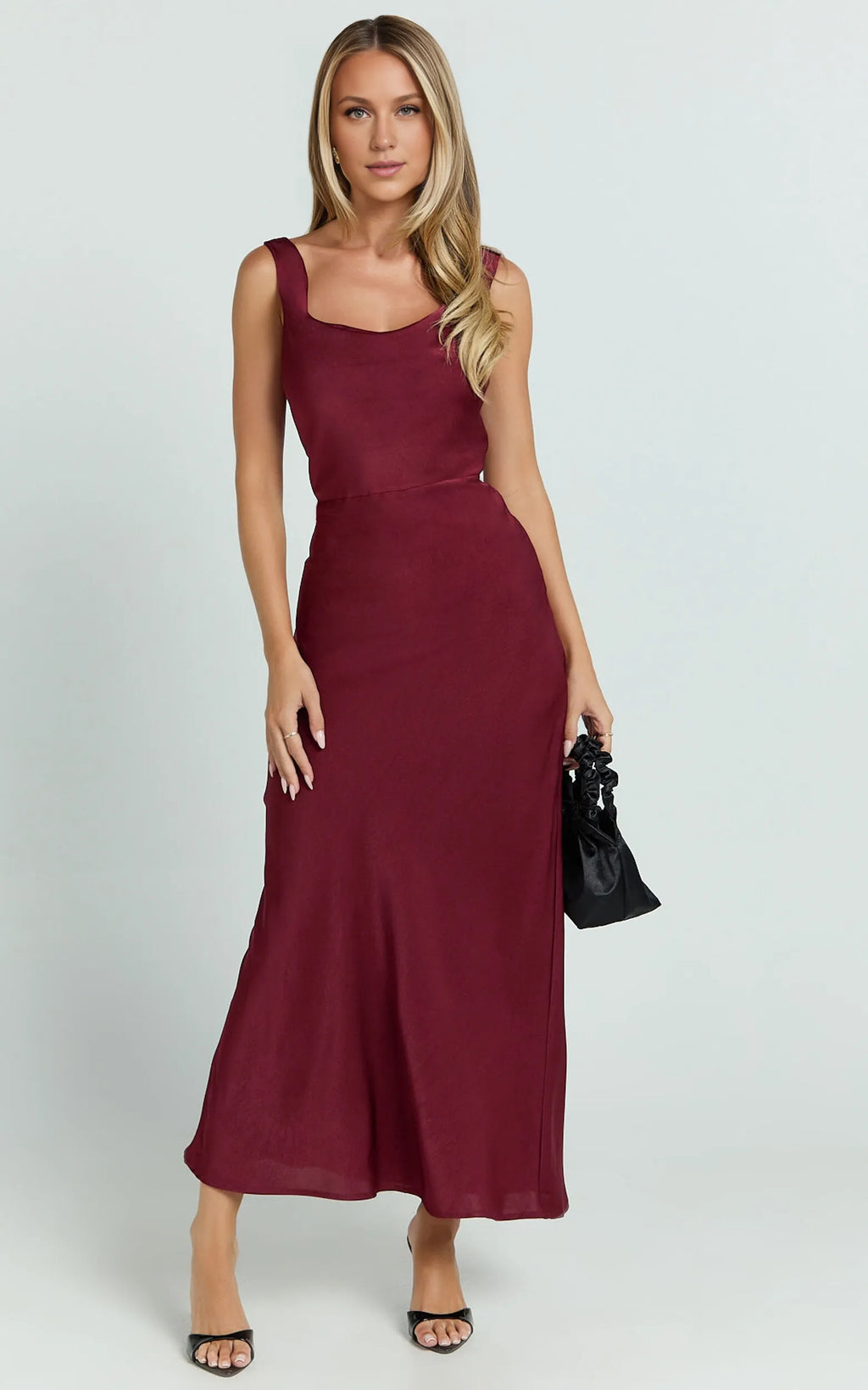 Dress Simple Maxi Dress Cowl Neck Sleeveless Dress Mermaid Regular Straps Low Open Back Evening Dress