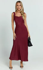 Dress Simple Maxi Dress Cowl Neck Sleeveless Dress Mermaid Regular Straps Low Open Back Evening Dress