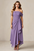 Mermaid Off the Shoulder Ruffles Ankle-Length Mother of the Bride Dress