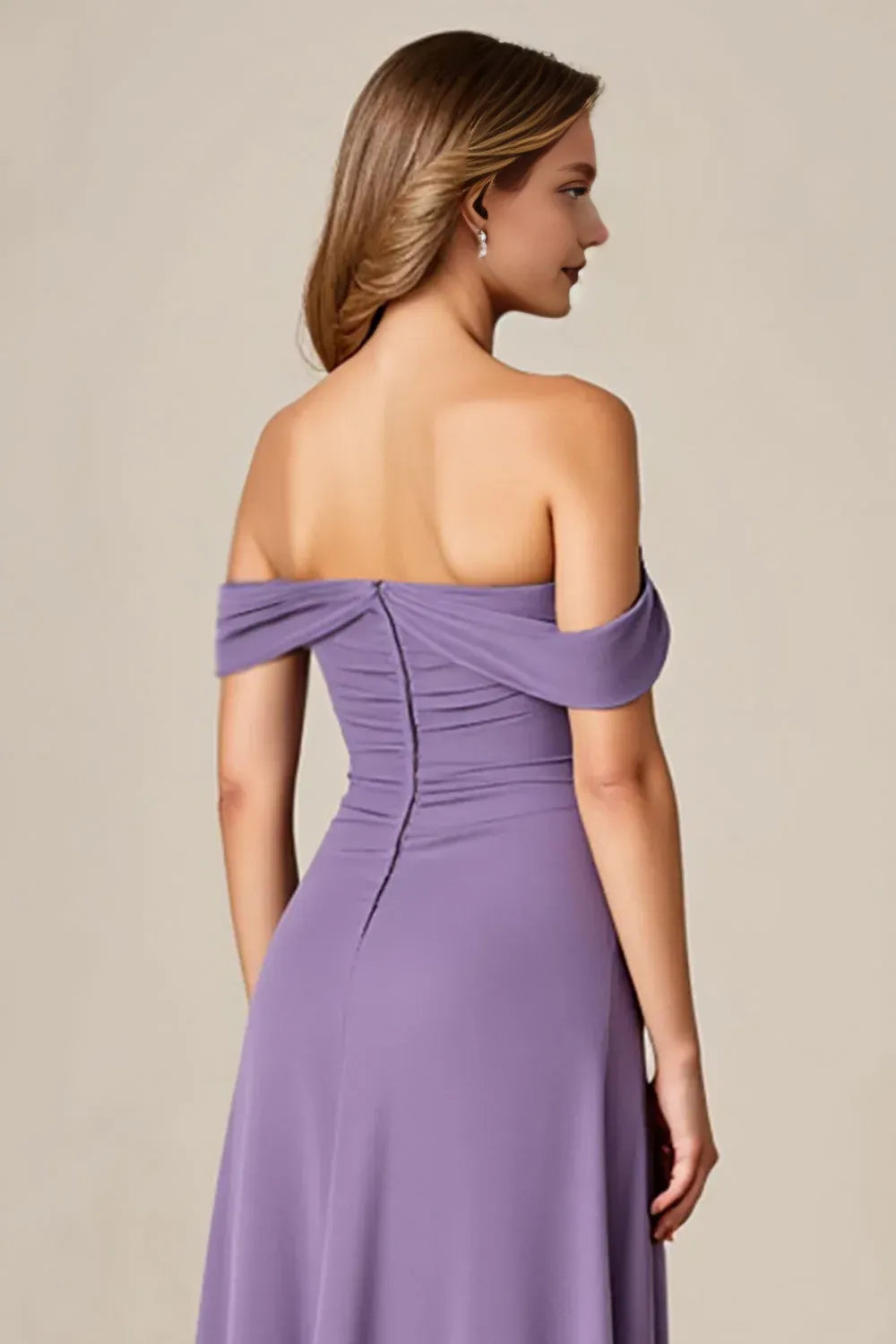 Mermaid Off the Shoulder Ruffles Ankle-Length Mother of the Bride Dress