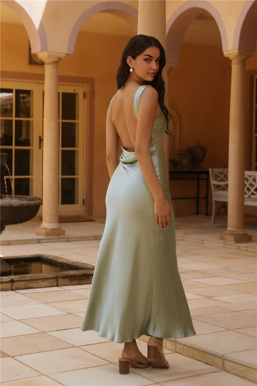 Mermaid Boat Neck Sleeveless Backless Floor-Length Prom Dress