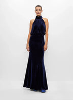 Mermaid Halter-Neck Sleeveless Floor-Length Prom Dress