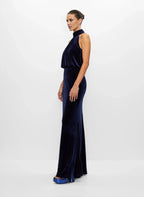 Mermaid Halter-Neck Sleeveless Floor-Length Prom Dress