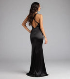 Mermaid Halter Plunge V Neck Sleeveless Open Back Floor-Length Prom Dress
