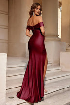 Mermaid Sleeveless Off the Shoulder Ruched Floor-Length Prom Dress