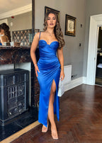 Mermaid Spaghetti Straps Sleeveless Up Floor-Length Prom Dress