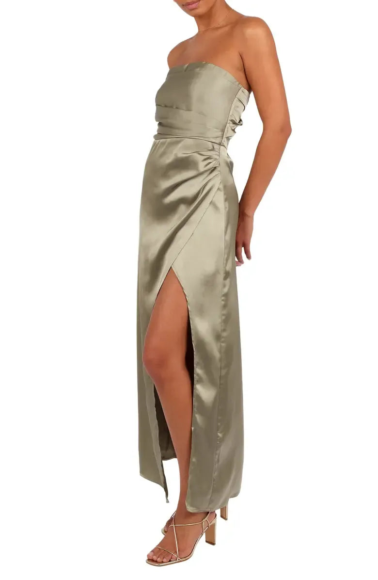 Mermaid Strapless Sleeveless Ankle-Length Plus Size Prom Dress