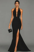 Mermaid/Trumpet Halter Neck Sleeveless Sweep/Brush Train Evening Dress