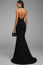 Mermaid/Trumpet Halter Neck Sleeveless Sweep/Brush Train Evening Dress