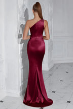 Mermaid/Trumpet One Shoulder Sleeveless Sweep/Brush Train Prom Dress