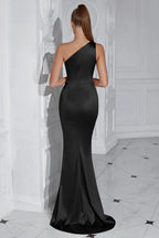 Mermaid/Trumpet One Shoulder Sleeveless Sweep/Brush Train Prom Dress