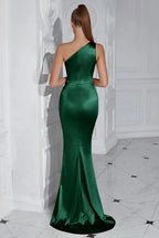 Mermaid/Trumpet One Shoulder Sleeveless Sweep/Brush Train Prom Dress