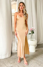 Mermaid/Trumpet Spaghetti Straps Sleeveless Backless Ankle-Length Prom Dress