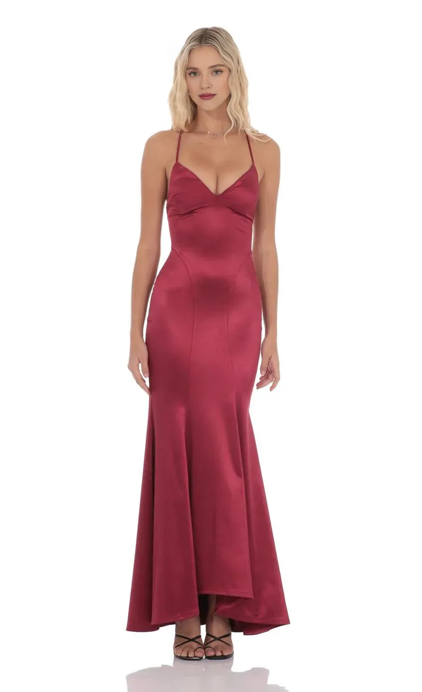 Mermaid/Trumpet Spaghetti Straps Sleeveless Up Floor-Length Prom Dress