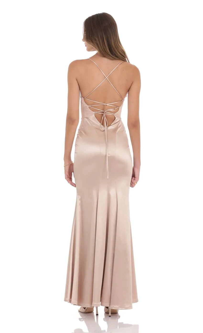 Mermaid/Trumpet Spaghetti Straps Sleeveless Up Floor-Length Prom Dress