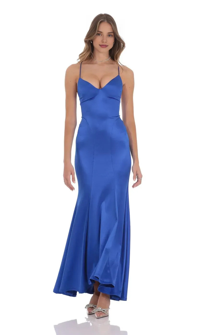 Mermaid/Trumpet Spaghetti Straps Sleeveless Up Floor-Length Prom Dress