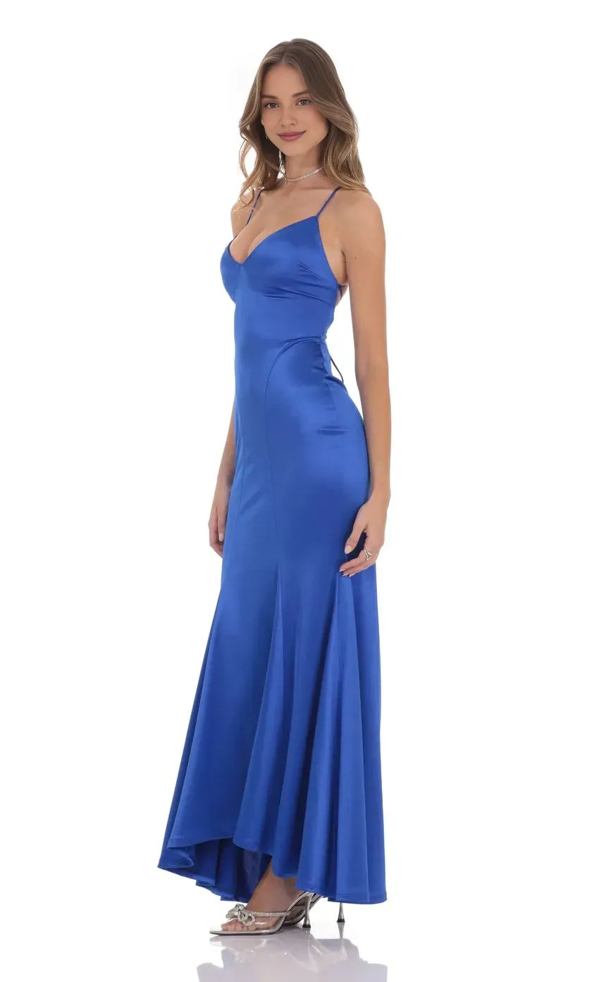 Mermaid/Trumpet Spaghetti Straps Sleeveless Up Floor-Length Prom Dress