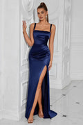 Mermaid/Trumpet Square Neck Sleeveless Sweep/Brush Train Prom Dress