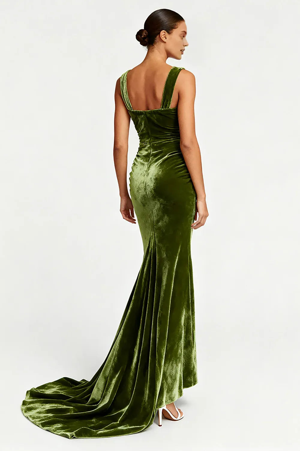 Mermaid/Trumpet Square Neck Sleeveless Sweep/Brush Train Prom Dress