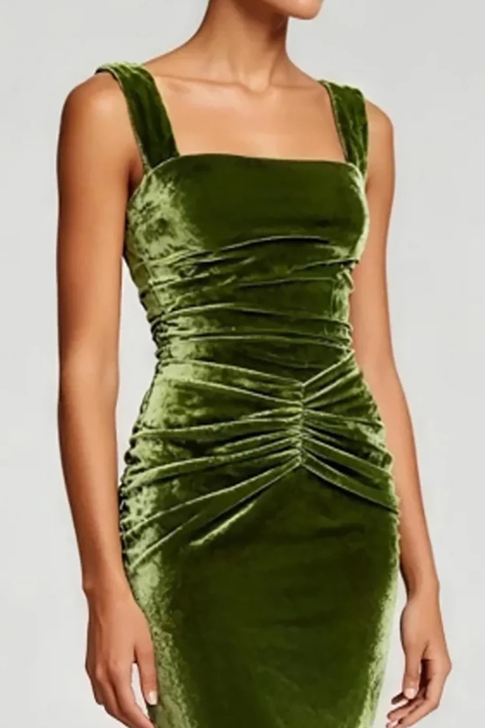 Mermaid/Trumpet Square Neck Sleeveless Sweep/Brush Train Prom Dress