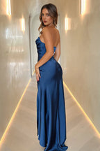 Mermaid/Trumpet Strapless Sleeveless Floor-Length Prom Dress